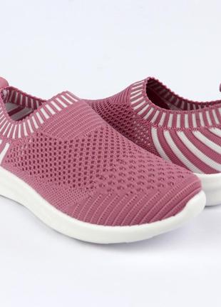 Zc47рож розовые кроссовки для детей без шнурков с белыми вставками apawwa pink7 фото