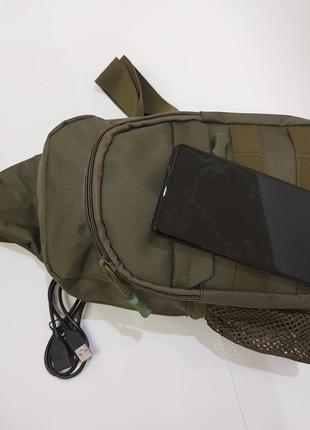 Тактический рюкзак на одно плечо tl-57405 оливковый5 фото