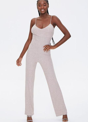 Комбинезон forever21 на бретельках в рубчик !