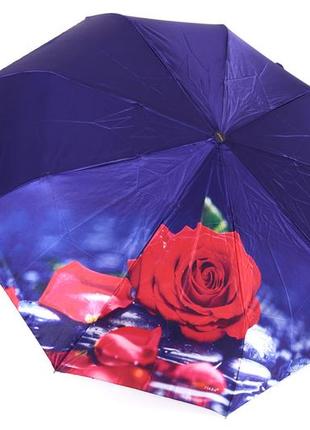 Атласна фіолетова парасолька з квіткою 721/5
