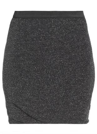 Облегающая юбка стрейч черная с люрексом - second female® оригинал m-l3 фото