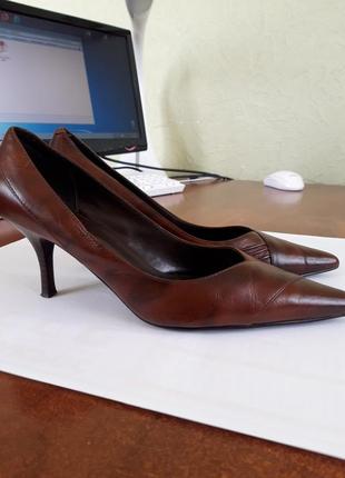 Туфли-лодочки для офиса, кожа, 373 фото