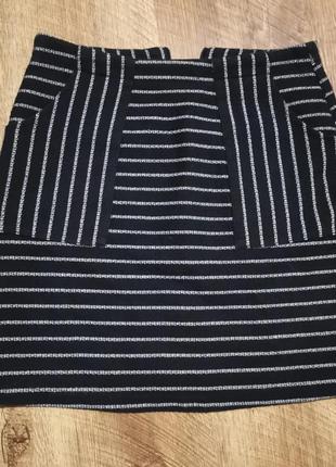 Чорна міні спідниця у білу смужку від new look