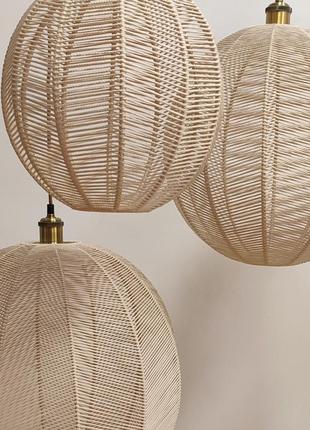 Торшер с абажуром в технике обмотки макраме в стиле ikea