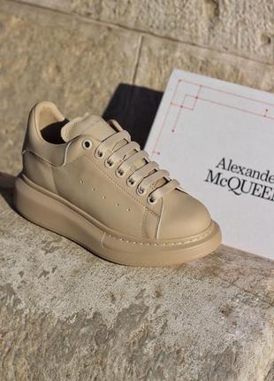 Женские кроссовки alexander mcqueen light beige matte / smb