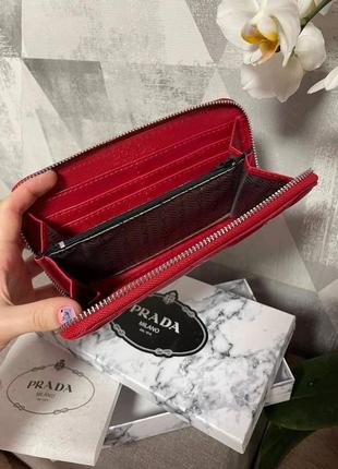 Кошелек из экокожи красный, кошелек, кошелек женский в стиле prada milano прада милано4 фото