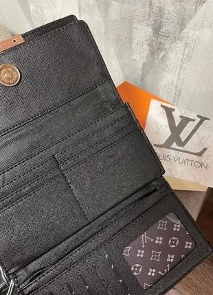 Кошелек из экокожи черный кошелек, кошелек женский с коробкой под стиль в стиле луи луи виттон7 фото