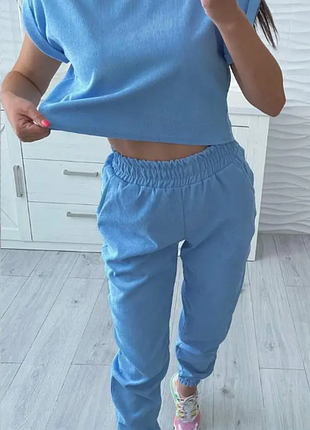 Женский костюм вельвет топ и брюки 42-44 46-48 bel2110-2444sве