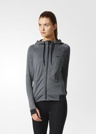 Adidas performance climalite легкое худи кофта с капюшоном для спорта
