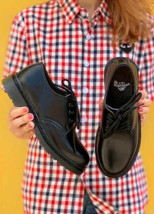 🌻шкіряні туфлі dr martens 1461 mono black