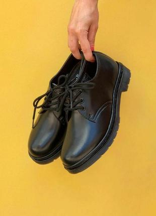 🌻туфлі чорні шкіряні dr martens 1461 mono black