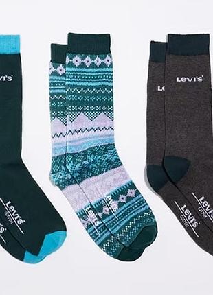 Levis розмір 40-45 набір із 3 штук чоловічих шкарпеток левіс socks 3-pack men оригінал