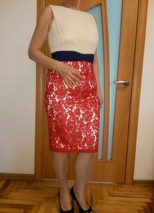 Шикарное комбинированное платье. размер 12.3 фото