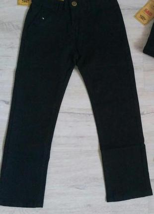 Котоновые брюки для мальчика в школу 6 и 10 рр. черные1 фото