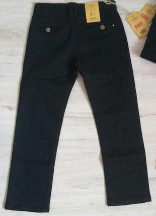 Котоновые брюки для мальчика в школу 6 и 10 рр. черные2 фото