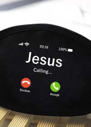 Маска многоразовая с забавным принтом  jesus calling