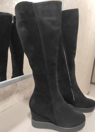 Сапоги женские зимние, натуральная замша