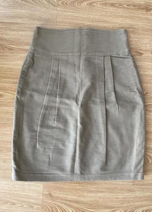 Спідниця кольору тауп бежева нова італія pop84 м бавовна