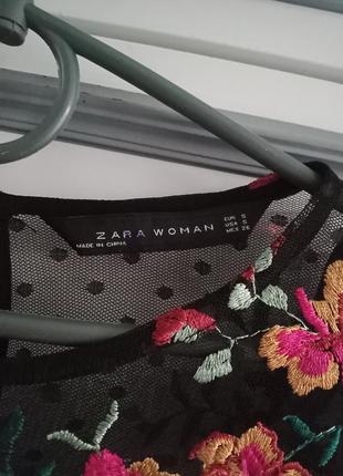 Стильная вышитая блуза,zara.6 фото