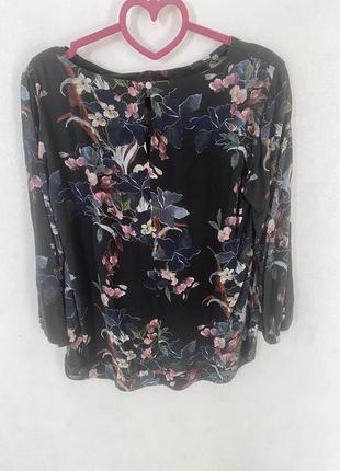 Блуза в квітковий принт з рукавчиком 3/43 фото