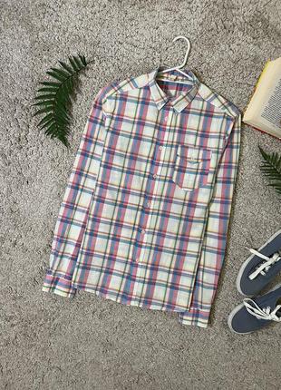 Тонка бавовняна сорочка у клітинку №22/10