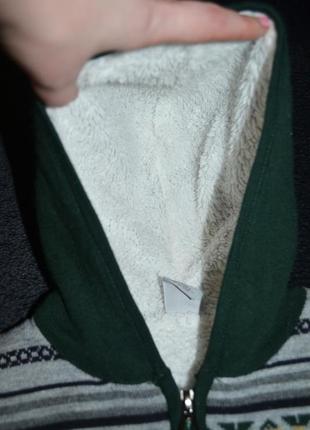 Теплая шерстяная кофта свитер на змейке на флисе p & d 1,5 - 2 года6 фото
