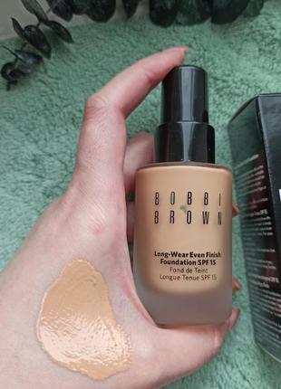 🏆стійка кремова тональна основа bobbi brownlong-wear even finish foundation spf 15, тональний крем