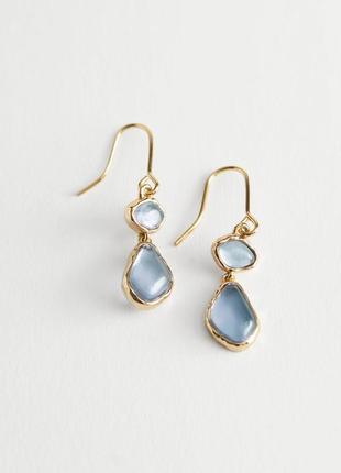 Сережки &amp; other stories dangling mini stone pendant earrings cos3 фото