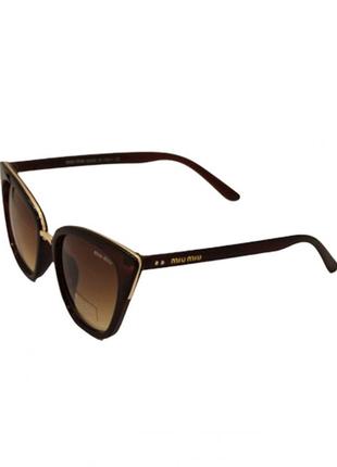 Стильные коричневые женские очки солнцезащитные очки коричневого цвета2 фото