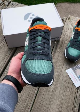 Мужские оригинальные кроссовки saucony shadow original 2108-806s dark grey/green5 фото