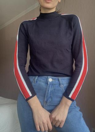 Синий лонгслив с лампасами, синий гольф