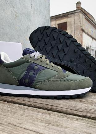 Мужские оригинальные кроссовки saucony jazz original 2044-653s forest/navy2 фото