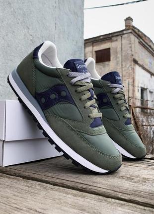 Мужские оригинальные кроссовки saucony jazz original 2044-653s forest/navy