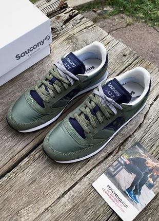 Мужские оригинальные кроссовки saucony jazz original 2044-653s forest/navy8 фото