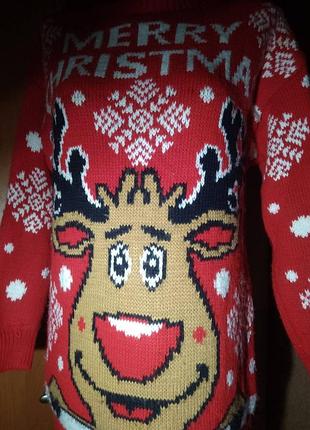 Светр merry christmas, новорічний, m, l2 фото