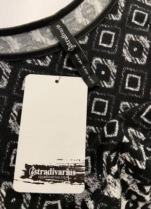 Розпродаж якісна віскозна сукня сарафан чорно-білий принт stradivarius5 фото