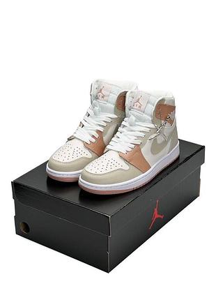 Жіночі кросівки nike air jordan 1 high “milan beige fur”#найк