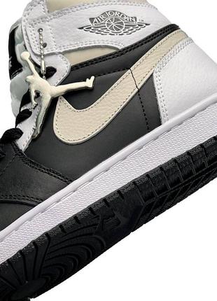 Женские кроссовки nike air jordan 1 high black white grey”#найк8 фото