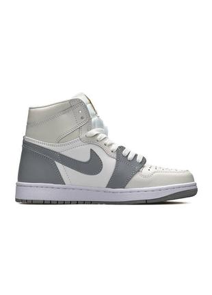 Женские кроссовки nike air jordan 1 high "grey white#найк9 фото