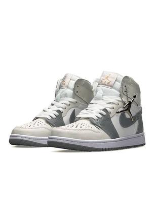 Жіночі кросівки nike air jordan 1 high “grey white#найк