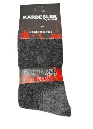 Шкарпетки чоловічі термо (вовна лами 80%) kardesler р.41-45 (туреччина) колір світло- сірий