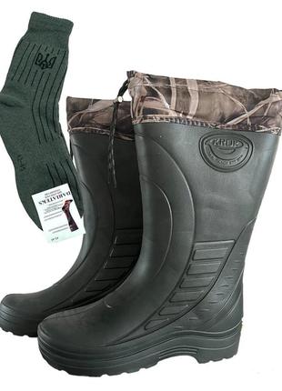 Сапоги зимние  крок (eva) р.43-44 (27,5см) + носки махра хаки в подарок!