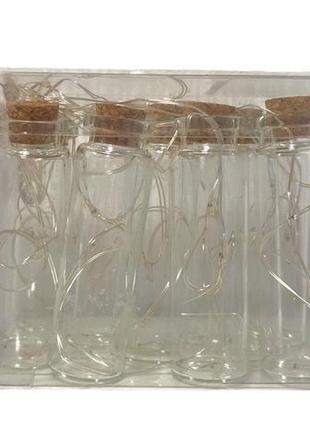 Гірлянда роса в колбе (10шт,3м) , светодиодная, цвет мультиколор, на батарейках