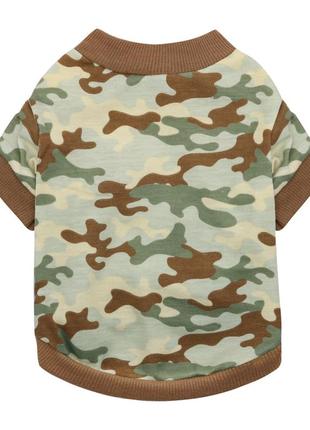 Одежда для собак. футболка тактическая, для котов и собак камуфляжная зеленая m17004 фото