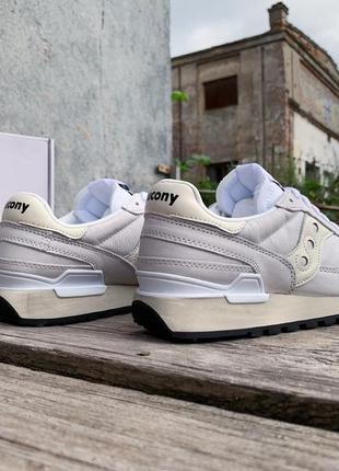 Мужские кожаные кроссовки saucony shadow original 70564-2s white/white7 фото