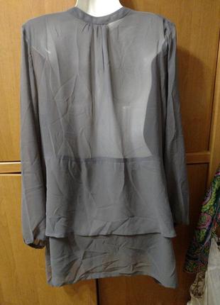 Блуза серая с сиреневым отливом4 фото
