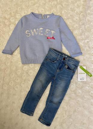 Свитшот и джинсы на девочку 12-18 месяцев1 фото