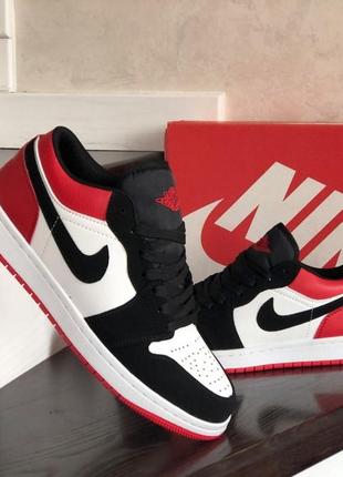 Кросівки nike air jordan 1 low white black red