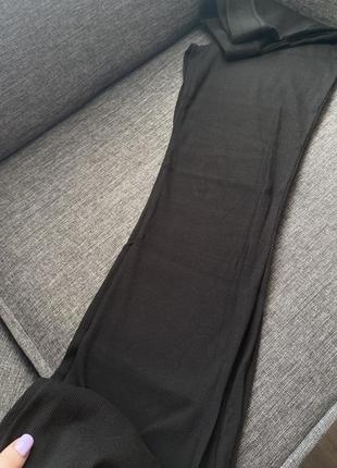 Шикарные брюки-субочки клеш от бедра с разрезами 🖤5 фото