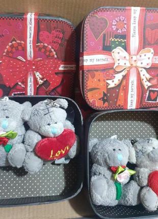 Мягкая игрушка брелок " 2 мишки тедди в подарочной коробке", tatty teddy